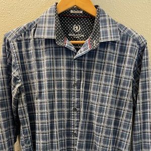 Bugatchi Blue Dress Shirt Size Medium